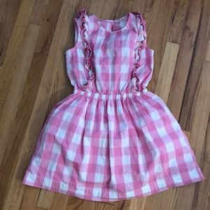 Crewcuts girls dress size 12 pink Buffalo plaid ruffle